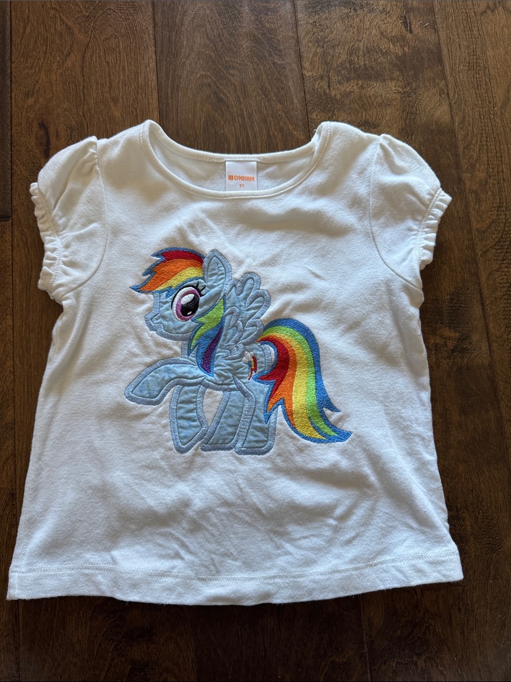 Gymboree White Tee with Rainbow Pony Applique